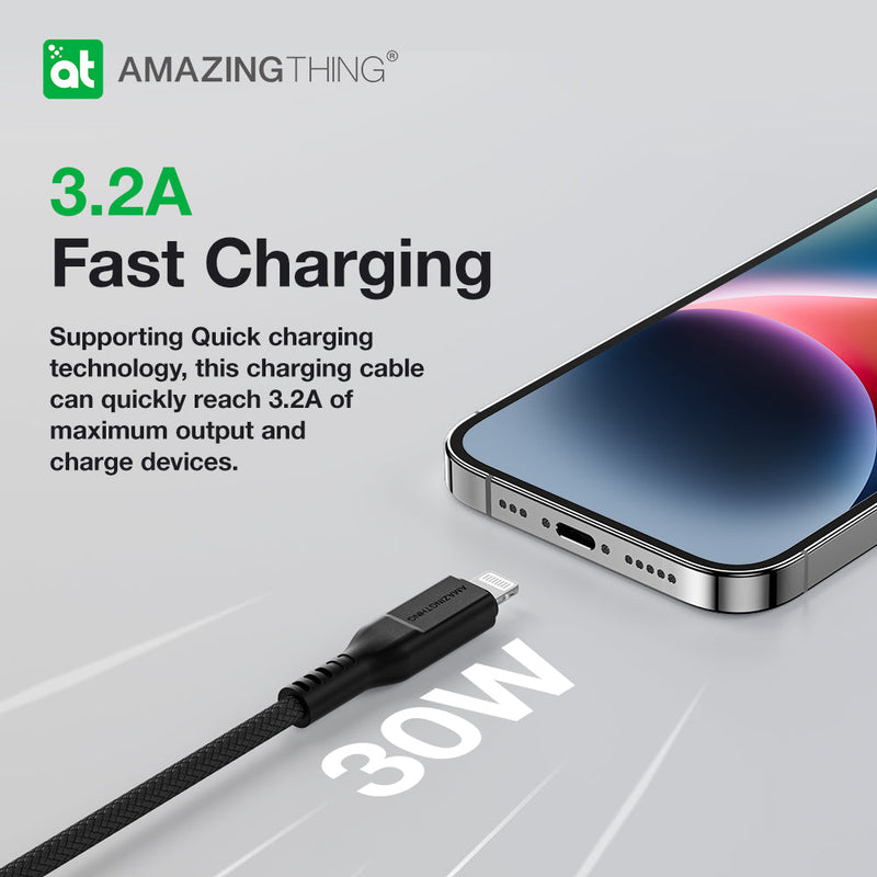 THUNDER PRO Lightning to USB-A Charging Cable | PD30W 3.2A