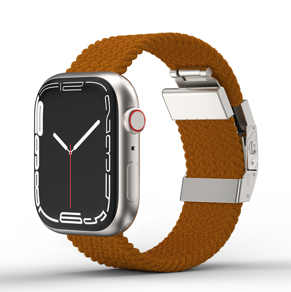 Titan Weave 編織運動錶帶適用於 Apple Watch Series 7 |棕色的