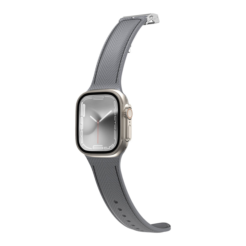Apple Watch 錶帶-TITAN SWIFT皮革紋矽膠手錶帶
